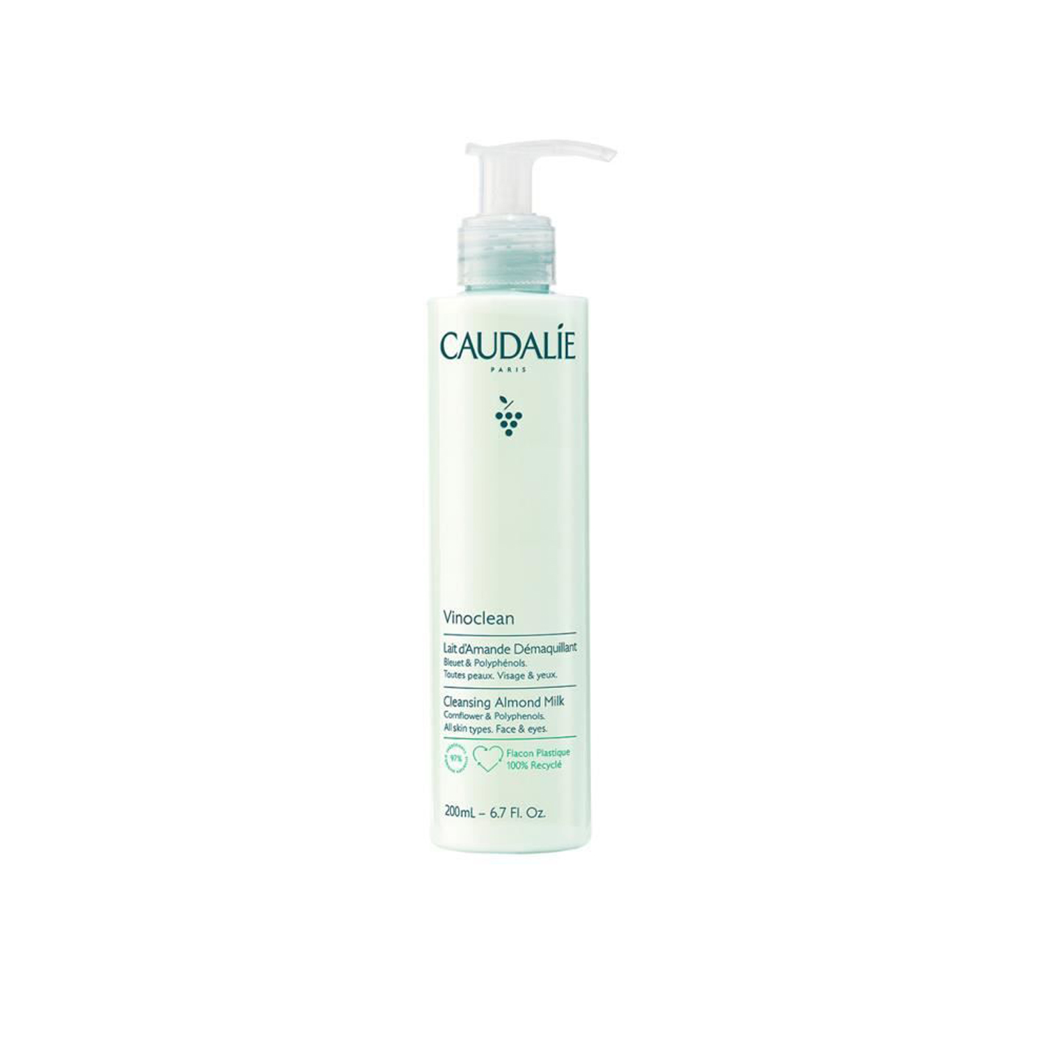 -1- Caudalie Vinoclean Lait d'Amande Démaquillant (200ml)