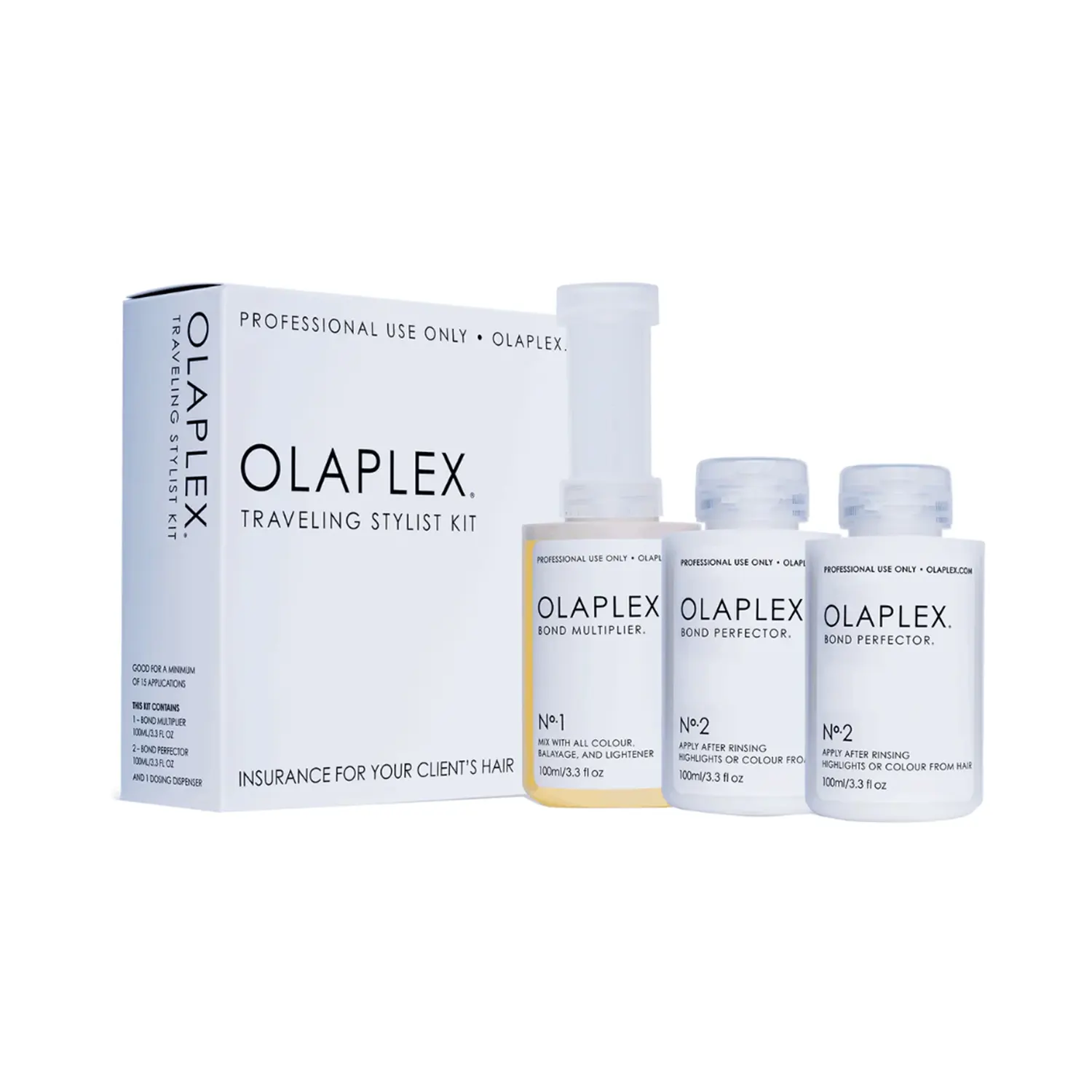 -1- olaplex kit de styliste voyageur (3 pièces) (x1 Nº.1 x2 Nº.2)